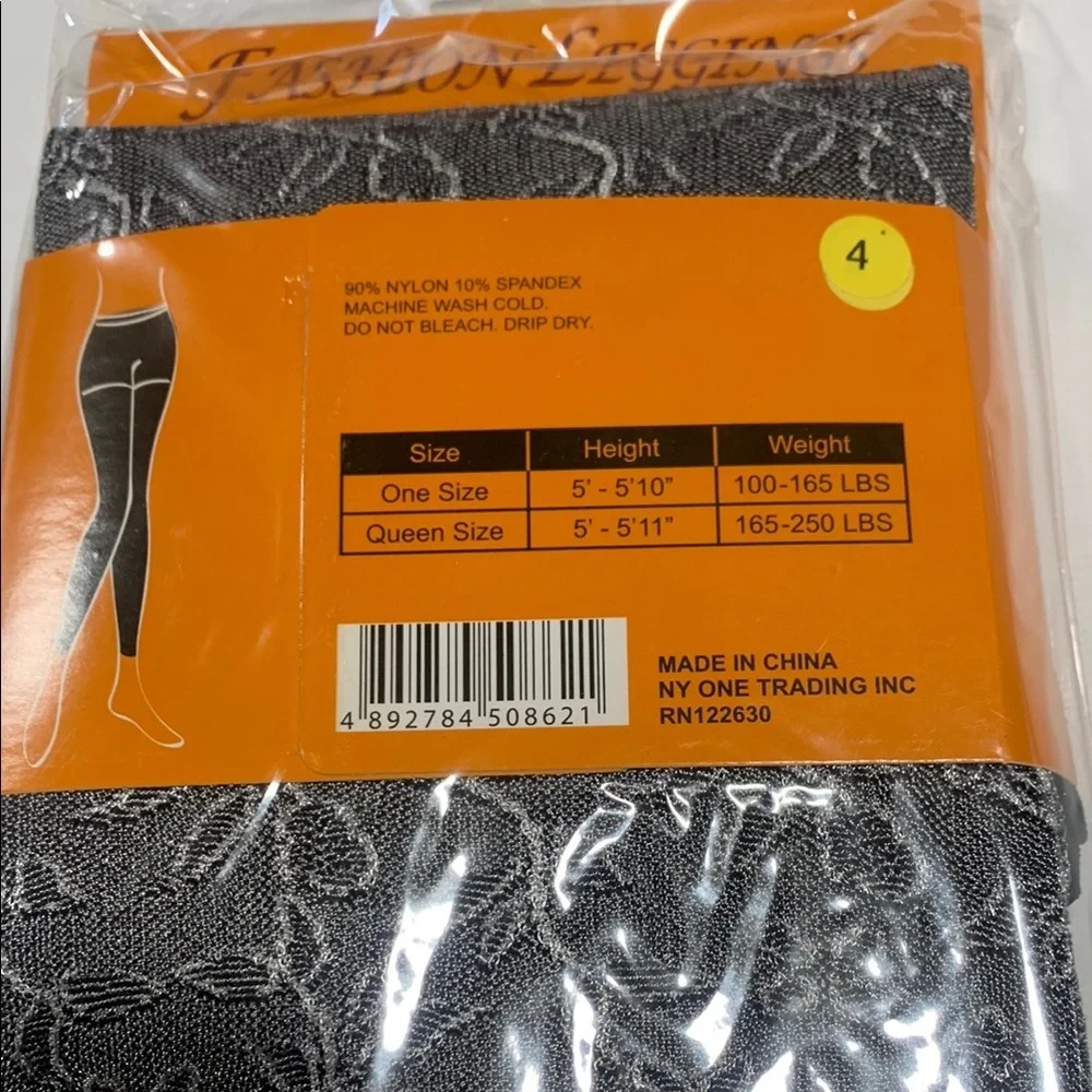 Grey Fashion Leggings/ Tights LADONA‎ - 80’s Leggings with Pattern 6135-4 Grey